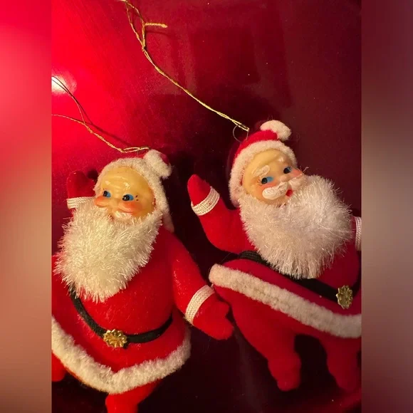 2 Vintage Santa ornaments made in Japan. - Picture 1 of 7